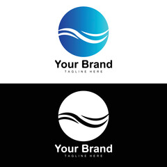 Fototapeta premium Ocean Wave Logo, Water Wave Design, Brand Design Vector