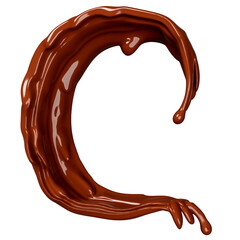 3d milk chocolate ripple whirlpool splash isolated. 3d render illustration