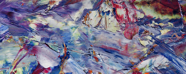 Color texture. Hand drawn oil painting on canvas. Abstract art background. Modern, contemporary art. Colorful canvas. Wall decor background	