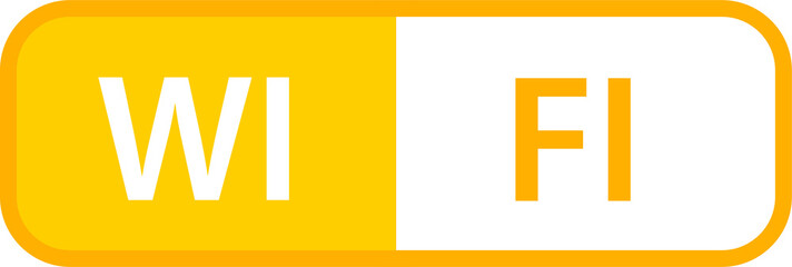 Remote internet access or wifi icon in yellow colors. Wireless signs vector illustration.