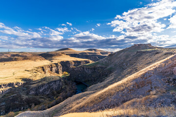 Turkey - Armenia border line view from Ani Ruins