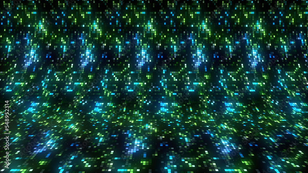 Poster abstract digital data background with glowing particles. motion. circuit board with data flow.