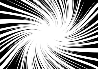 Fototapeta premium Black-white contrast Background of rays arranged in a circle.