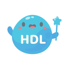 HDL and LDL cholesterol cartoon. Good fat and bad fat accumulated in the body.