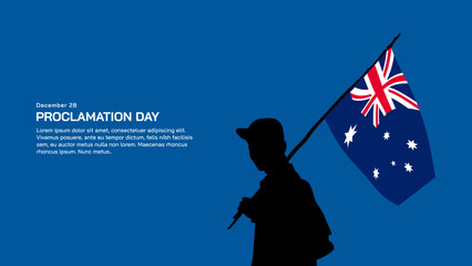 Australian background design. Silhouette of people with australian flag. Suitable for celebration of big days or events in Australia.