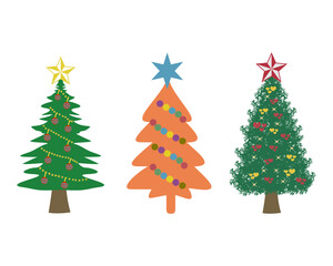 set of Christmas trees icon