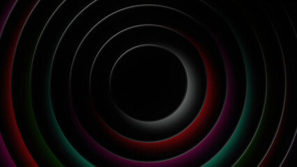 Abstract pulsating rings motion graphic background. Motion. Colorful circular silhouettes, abstract high tech background.