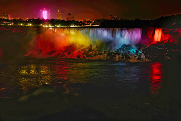 The Niagara Falls by night