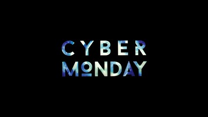 Cyber Monday motion text with abstract blue color and glitch effect. 4K footage for the Cyber Monday event - Powered by Adobe