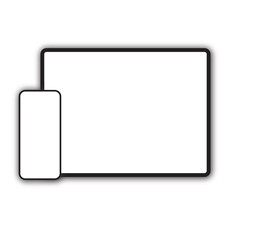 Black tablet and smartphone mockup. Smartphone and tablet mockup.