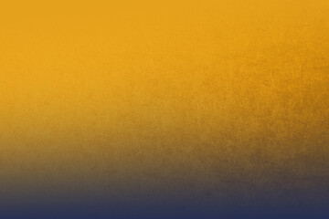 Solid yellow gradation with navy blue two tone color paint on cardboard box or corrugated texture blank paper background