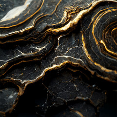 close up Marble texture, black and gold,