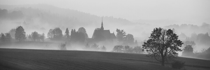 Hinterhermsdorf in der Sächsischen Schweiz, mystische Abendstimmung 15