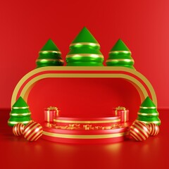 Christmas background with 3d illustration elements