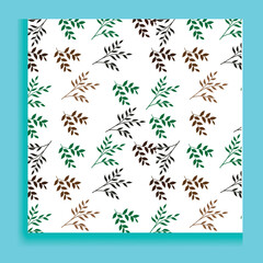 Floral seamless pattern. Branch with leaves ornamental texture. Flourish nature summer garden textured background