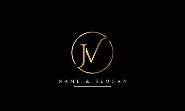 VJ, JV, V, J abstract letters logo monogram