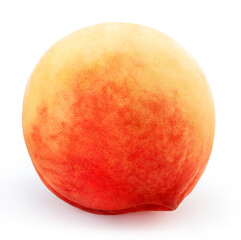 Red Peach fruit isolated on white background, White Peach fruit on white With clipping path.
