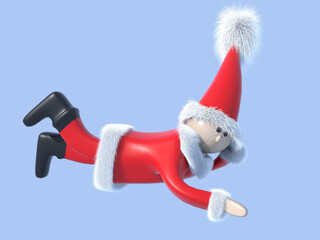 クリスマス・ポーズをとるサンタクロースの人形