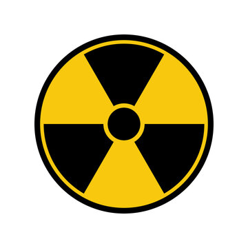 Radiation hazard icon. Radioactive threat alert. Nuclear caution symbol. Vector illustration