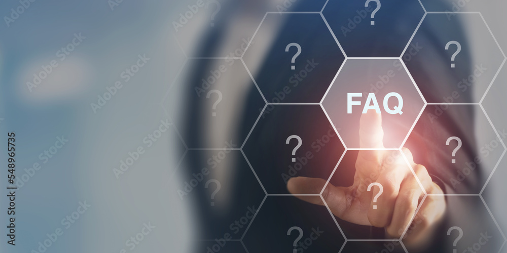 Wall mural faq - frequently asked questions concept. chatbot technology concept. artificial intelligence (ai) a