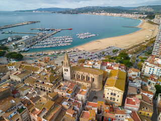 Palamós tourist city Girona Costa Brava of Spain on the Mediterranean sea fishing village...