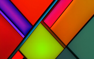 Fototapeta premium Abstract background, wallpaper, illustration. Angles, squares, colorful.