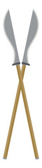 Cross Stick Spear War Lance Weapon Two Side Sharp Knight
