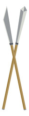 Cross Stick Spear War Lance Weapon Two Side Sharp
