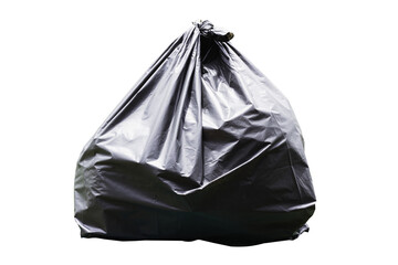 black garbage bag isolated on white background. clipping  paths