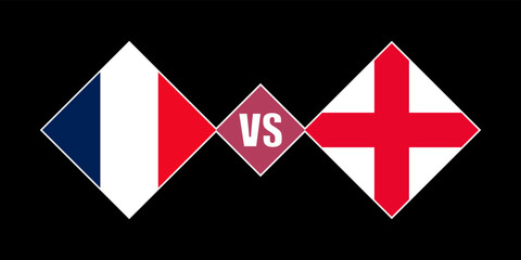 France vs England flag concept. Vector illustration.