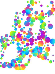 Modern falling confetti scatter vector illustration. Rainbow round elements carnival vector. Cracker poppers party confetti. Holiday celebration decoration background. New Year design.