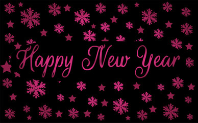 New Year decorative background with snowflakes and stars