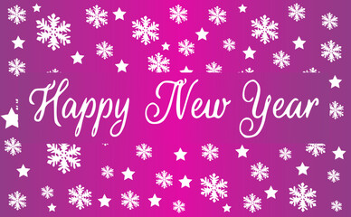 New Year decorative background with snowflakes and stars