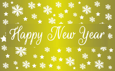 New Year decorative background with snowflakes and stars