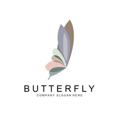 Butterfly Logo Design, Beautiful Flying Animal, Company Brand Icon Illustration, Screen Printing, Salon