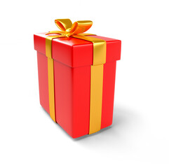 Christmas gift box in cartoon 3d render