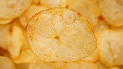 Snack Potato chips close up