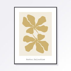 Trendy Matisse botanical wall art with floral patterns in pastel colors, Boho decor, Minimalist art, Illustration, Poster, Postcard. Collection for decoration. Vector all isolated. Set of abstract