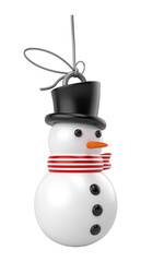 Christmas snowman in 3d render cartoon