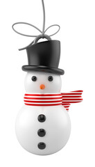 Christmas snowman in 3d render cartoon