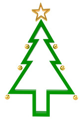 Christmas tree in 3d render cartoon