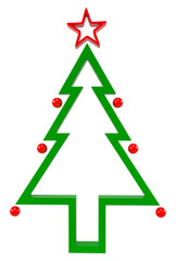 Christmas tree in 3d render cartoon