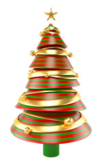Christmas tree in 3d render cartoon
