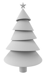 Christmas tree in 3d render cartoon
