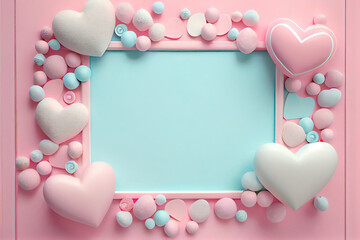 valentine frame with hearts as valentine's day greeting card background