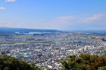 本丸跡からの眺望・北・北西方面・鳥取城跡（鳥取県・鳥取市）