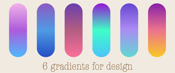 Vector gradient. Suitable for design. Multicolored set. Texture in minimal style for your art.