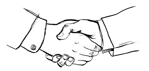 Business Partner geben sich Handschlag