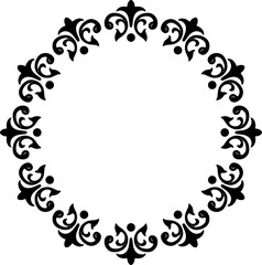 Black floral frame vector design