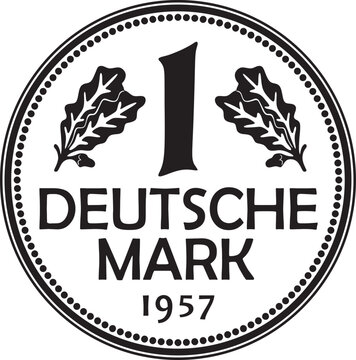 german one mark coin vector design